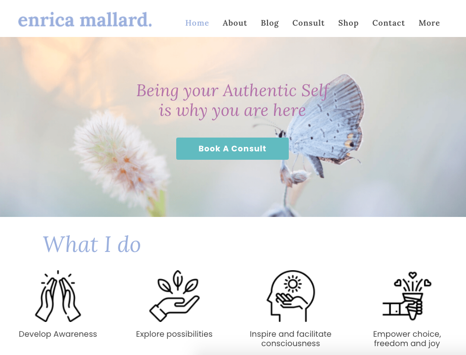 Enrica Mallard's New website screenshot